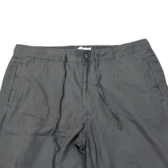 Onia Men’s Linen Blend Pants XL Straight Leg Gray Beach Boho Vacation Casual - Picture 2 of 10